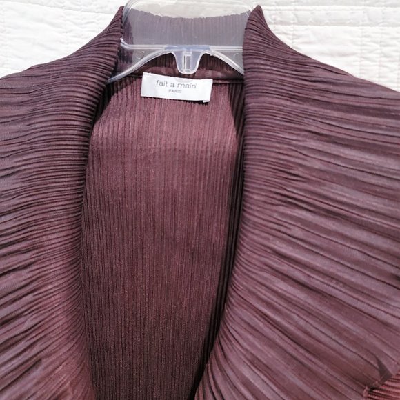 fait a main PARIS Fortuny Burgundy Jacket Sz 8 - Picture 6 of 7